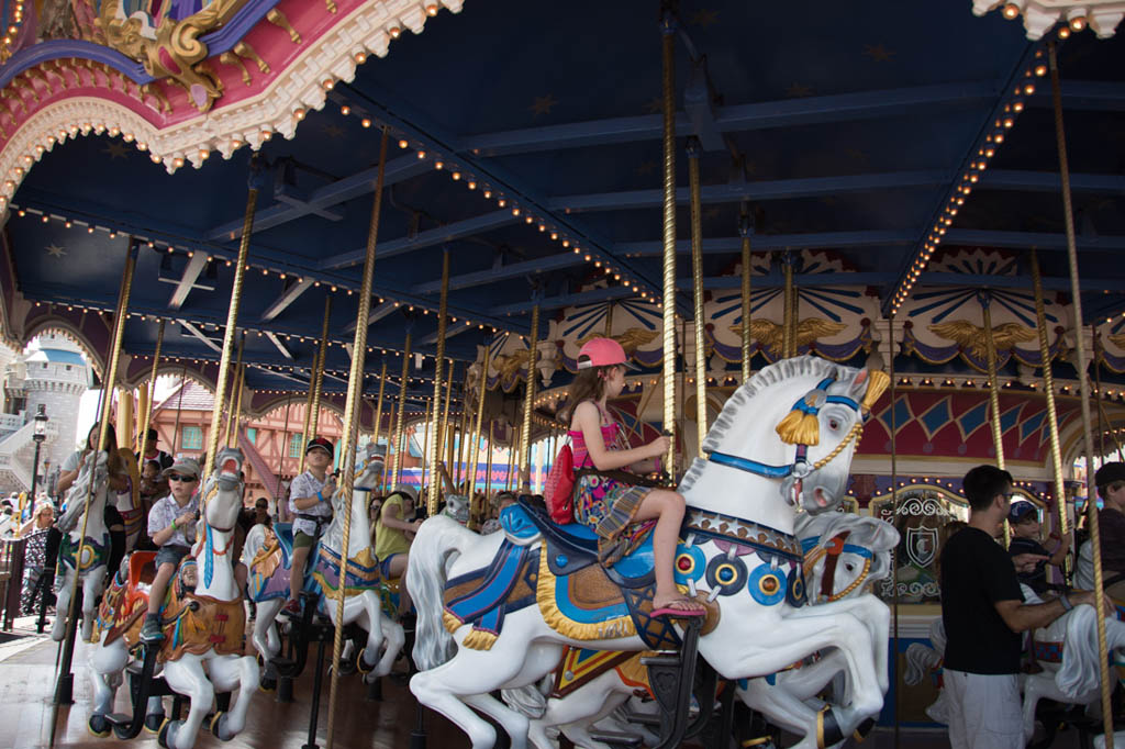 Our niece on the carousel