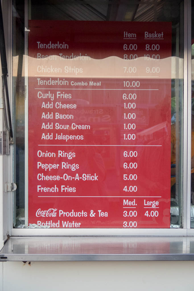 Cheese on a Stick Menu Board at Iowa State Fair