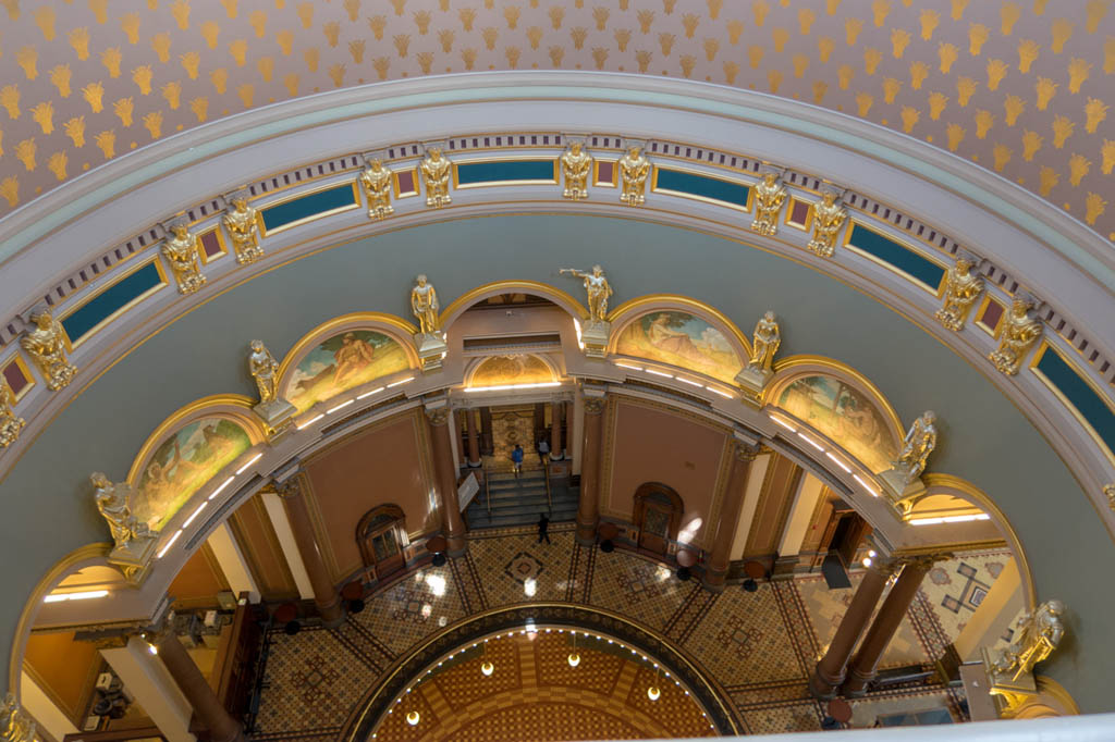 View from the top of the dome at the Iowa State Capitol Building