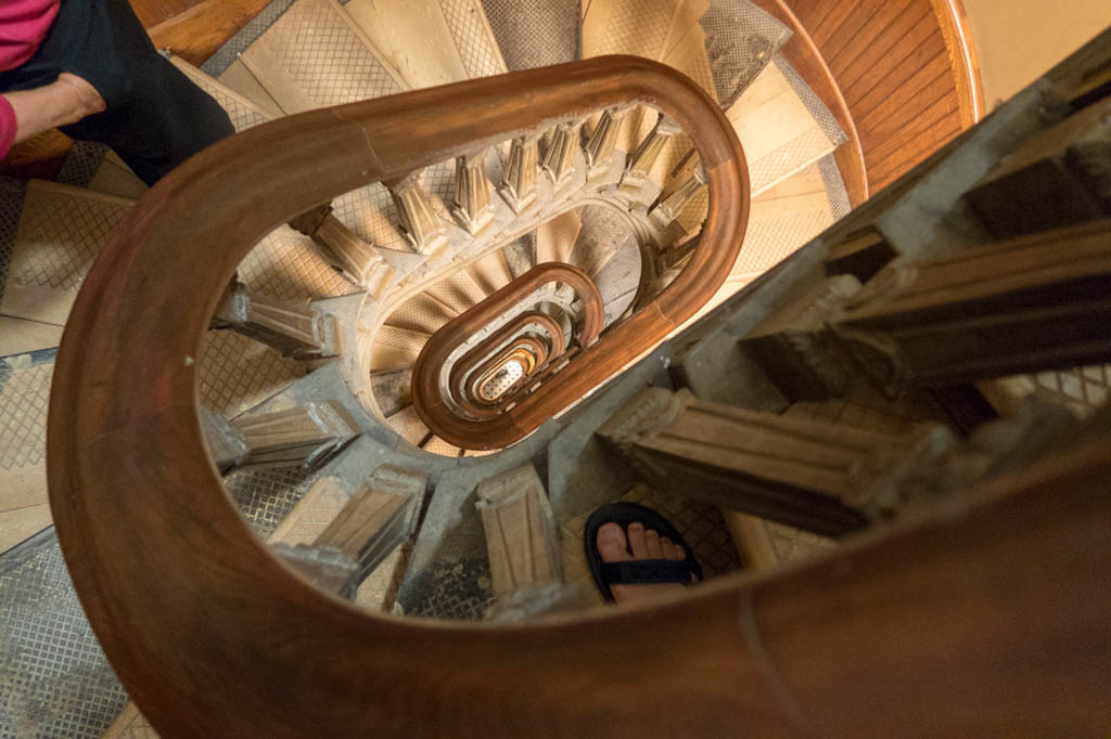 Staircase to the top of the rotunda at the Iowa Capitol Building in Des Moines