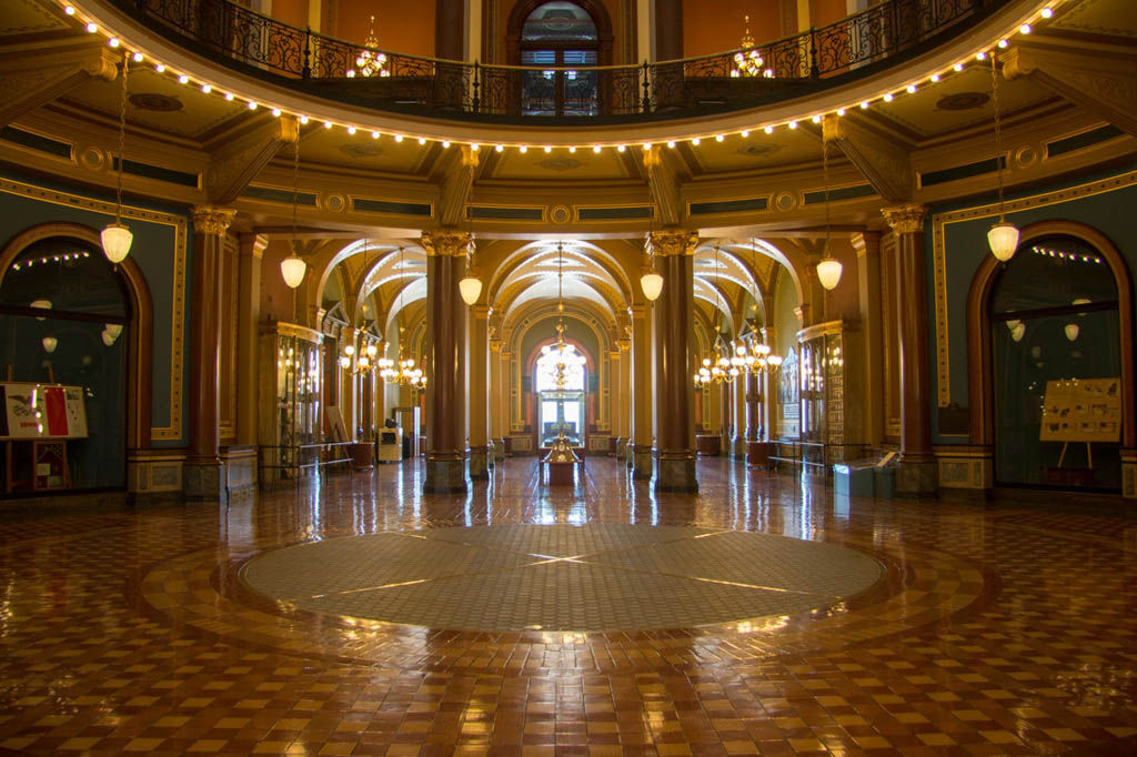 Inside the Rotunda at the Iowa Capitol Building