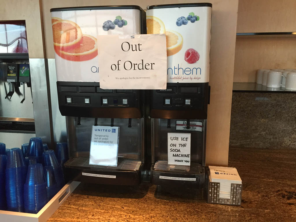 Food options at United SFO Business Class Lounge