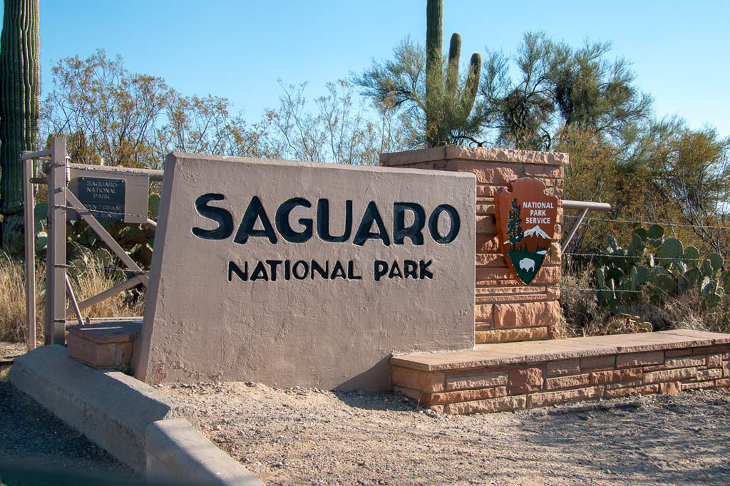 Saguaro National Park Entrance Sign