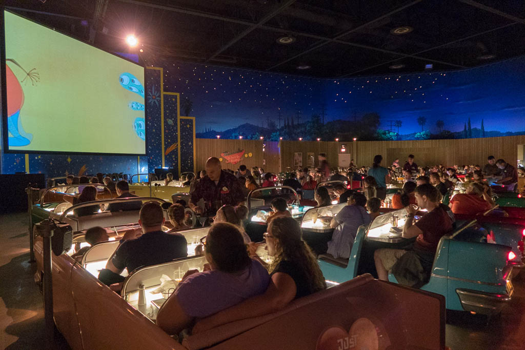 Seating at Sci Fi Dine In Restaurant | Hollywood Studios
