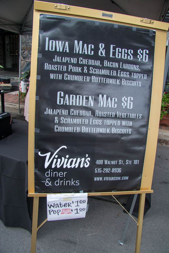 Vivian’s Stand Menu at Des Moines Farmer’s Market