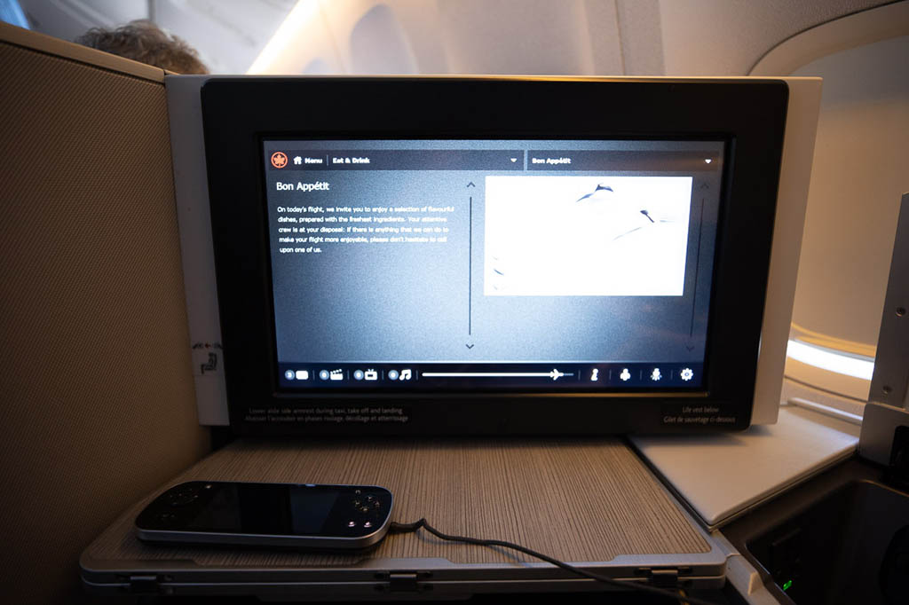 Remote and TV on flight